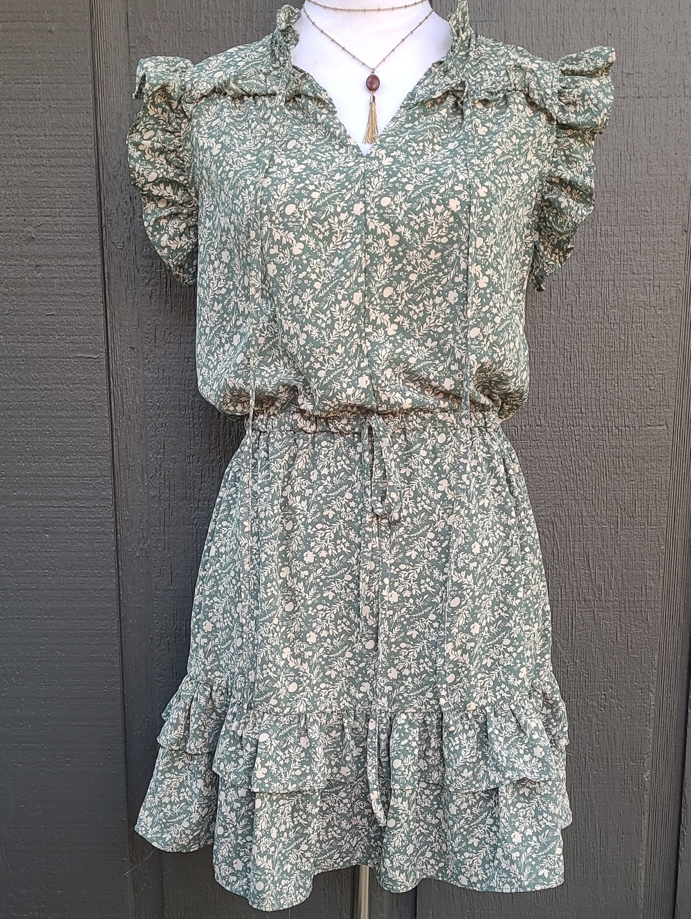 Pinch Floral Print Summer Ruffle Mini Dress Small